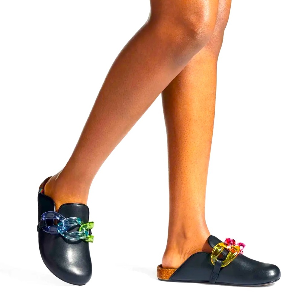 Kurt Geiger London Ozark Rainbow Chain Detail Leather Mules